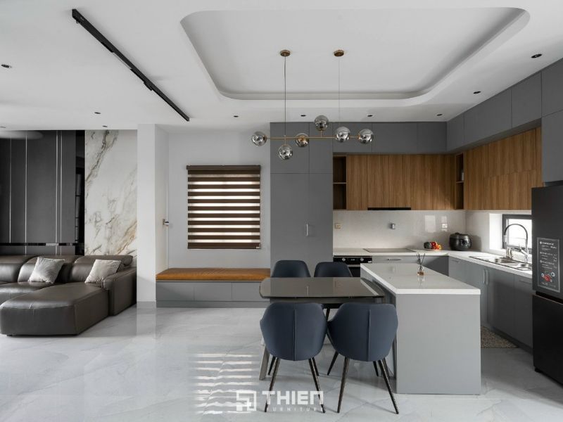 Mẫu tủ bếp đẹp hình chữ L
