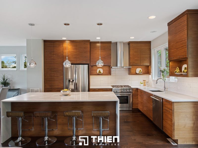 Mẫu tủ bếp gỗ chữ L đẹp - 1 