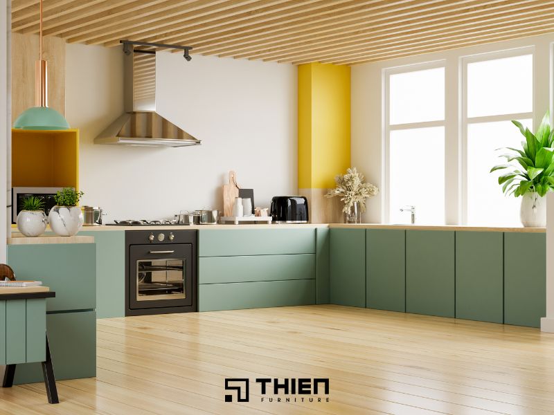 Tủ bếp nhựa – vật liệu hiện đại và dễ vệ sinh