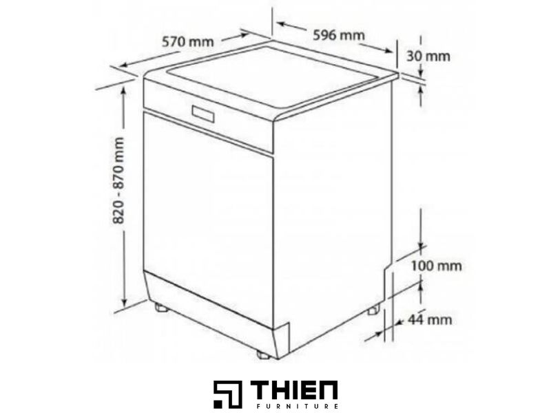 Kích thước của máy rửa bát