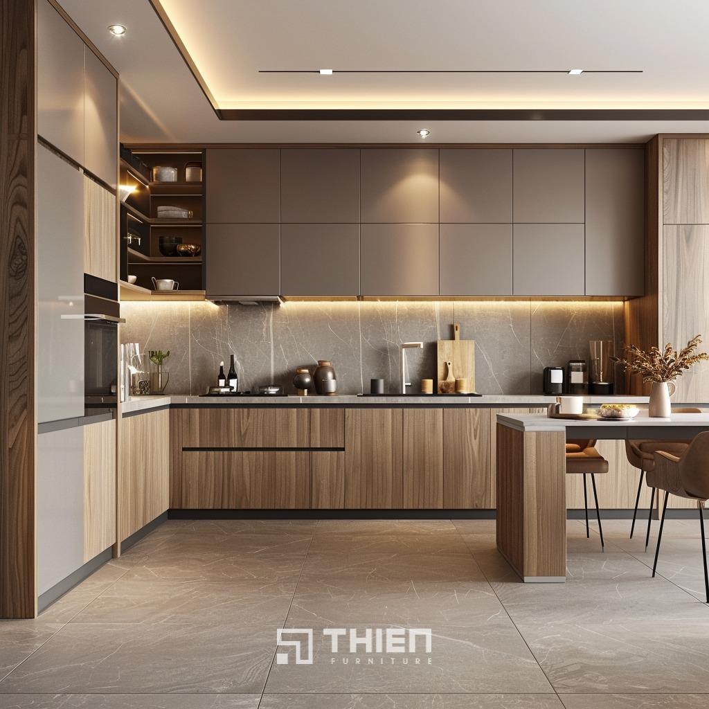 Bố trí công năng tủ bếp chữ L