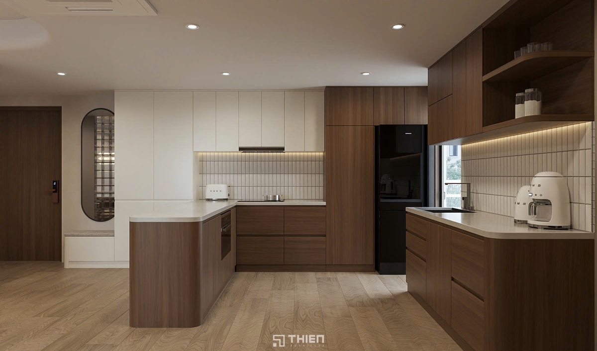 Tủ bếp Laminate có tuổi thọ cao hơn Melamine