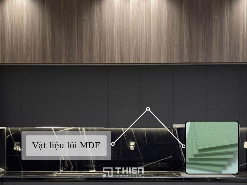 Vật liệu thi công tủ bếp chữ I kèm bàn đảo
