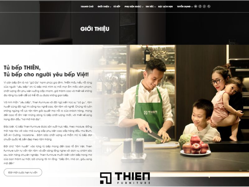 Đơn vị thiết kế thi công nội thất Bình Dương - Tủ bếp Thiên