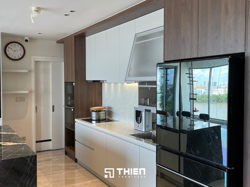 Thiết kế tủ bếp đầy đủ tiện nghi cho chung cư dưới 45m2