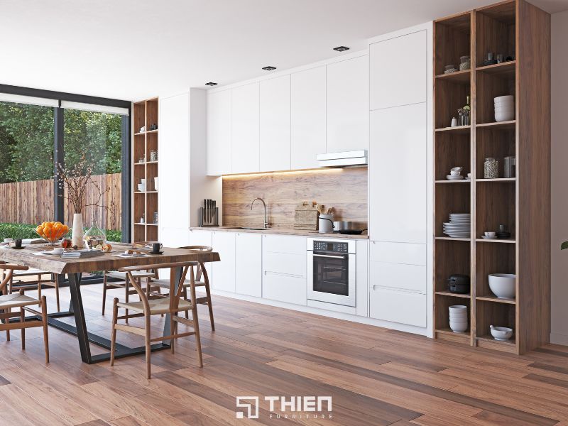 Mẫu tủ bếp thông minh, hiện đại