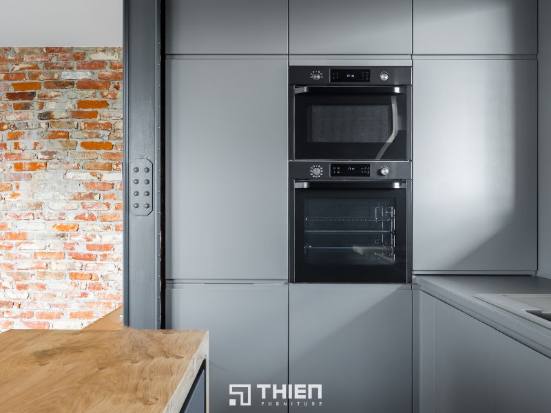 Mẫu tủ bếp thông minh thiết kế âm tường tiết kiệm diện tích