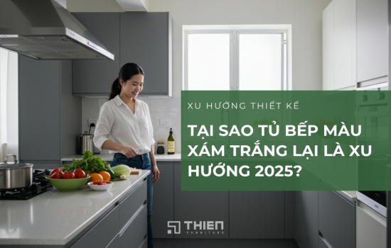 20+ Mẫu Tủ Bếp Màu Xám Trắng Được Yêu Thích