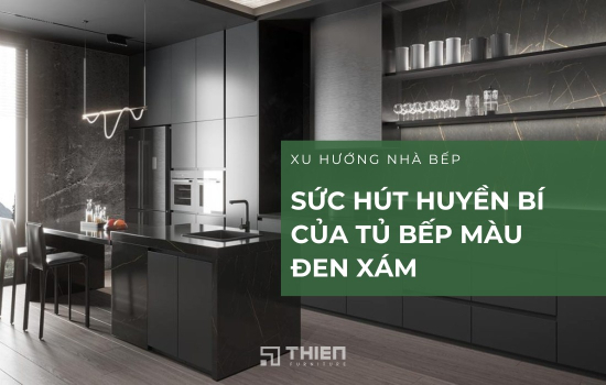 [Xu Hướng] 20+ Mẫu Tủ Bếp Màu Đen Xám Cá Tính