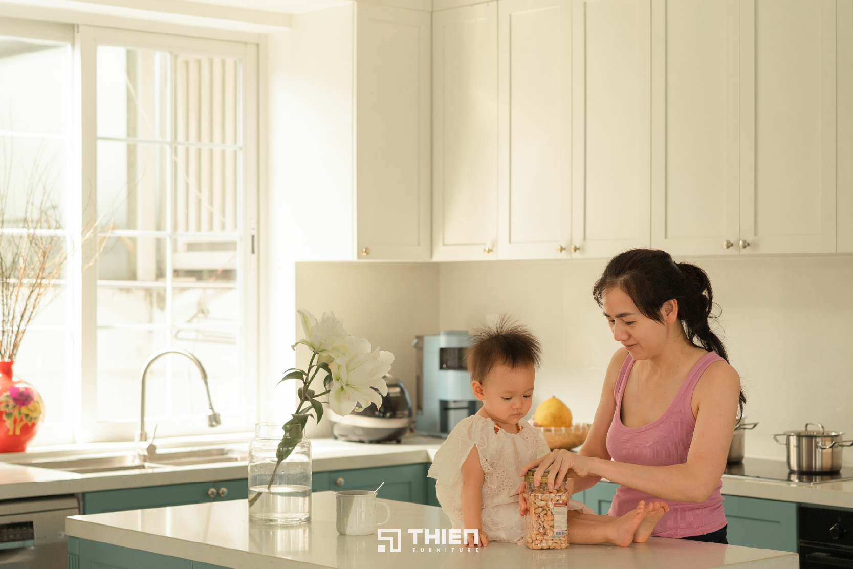 Mẫu Bếp Chữ L Tối Giản Tinh Tế - Chị Hà, Melosa Khang Điền