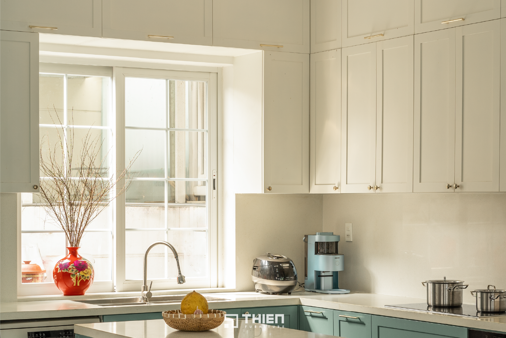 Mẫu Bếp Chữ L Tối Giản Tinh Tế - Chị Hà, Melosa Khang Điền