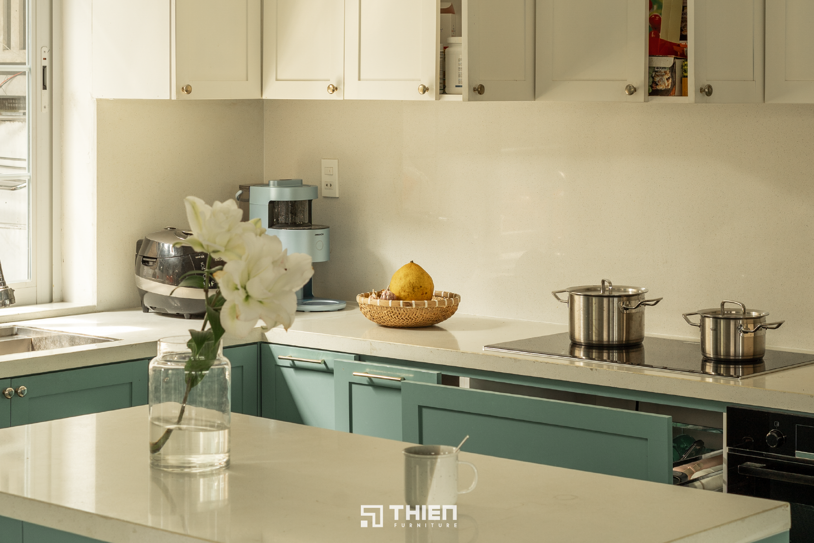 Mẫu Bếp Chữ L Tối Giản Tinh Tế - Chị Hà, Melosa Khang Điền