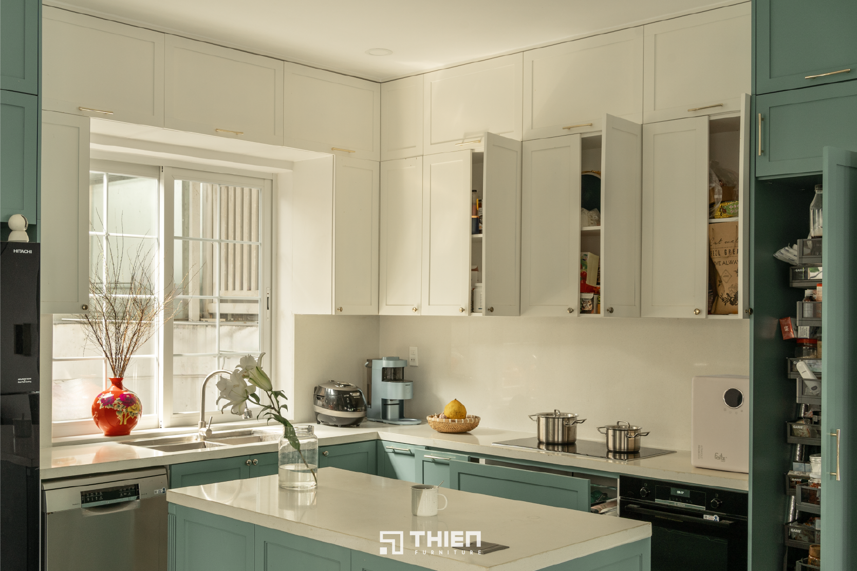 Mẫu Bếp Chữ L Tối Giản Tinh Tế - Chị Hà, Melosa Khang Điền