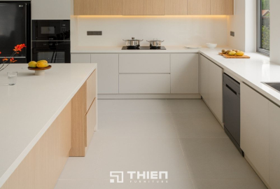 Thiết Kế Bếp Mở Thoáng Sáng Ấn Tượng - Nhà Phố Anh Nhân, Củ Chi