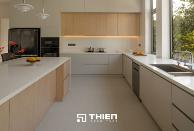 Thiết Kế Bếp Mở Thoáng Sáng Ấn Tượng - Nhà Phố Anh Nhân, Củ Chi