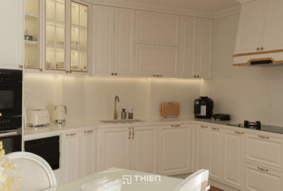 Bếp Chữ U Tân Cổ Điển Châu Âu - Nhà Phố Anh Tâm, Quận 3